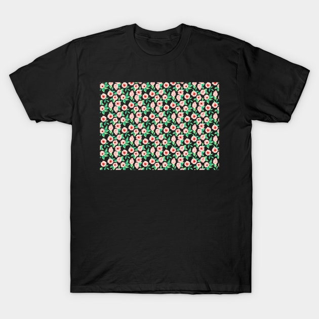 Pink Flower Floral Pattern T-Shirt by edwardecho